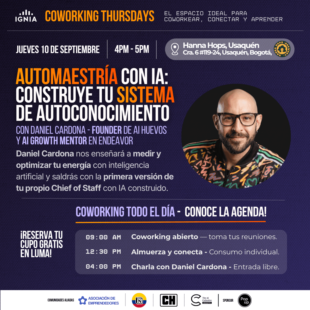Coworking Thursdays - 10 de Septiembre: Charla sobre Autogestión del Liderazgo con IA!