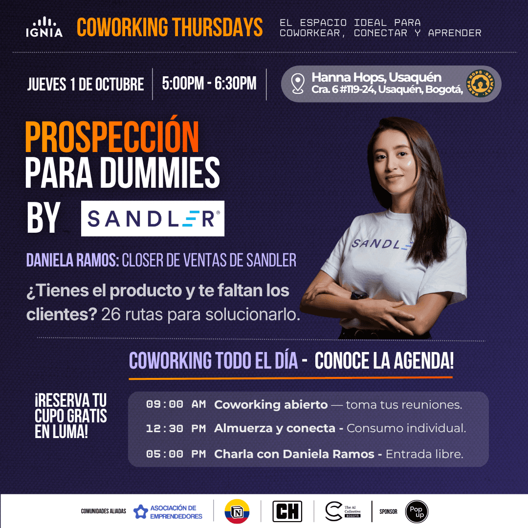 Coworking Thursdays - Masterclass con SANDLER: Prospección para Dummies!